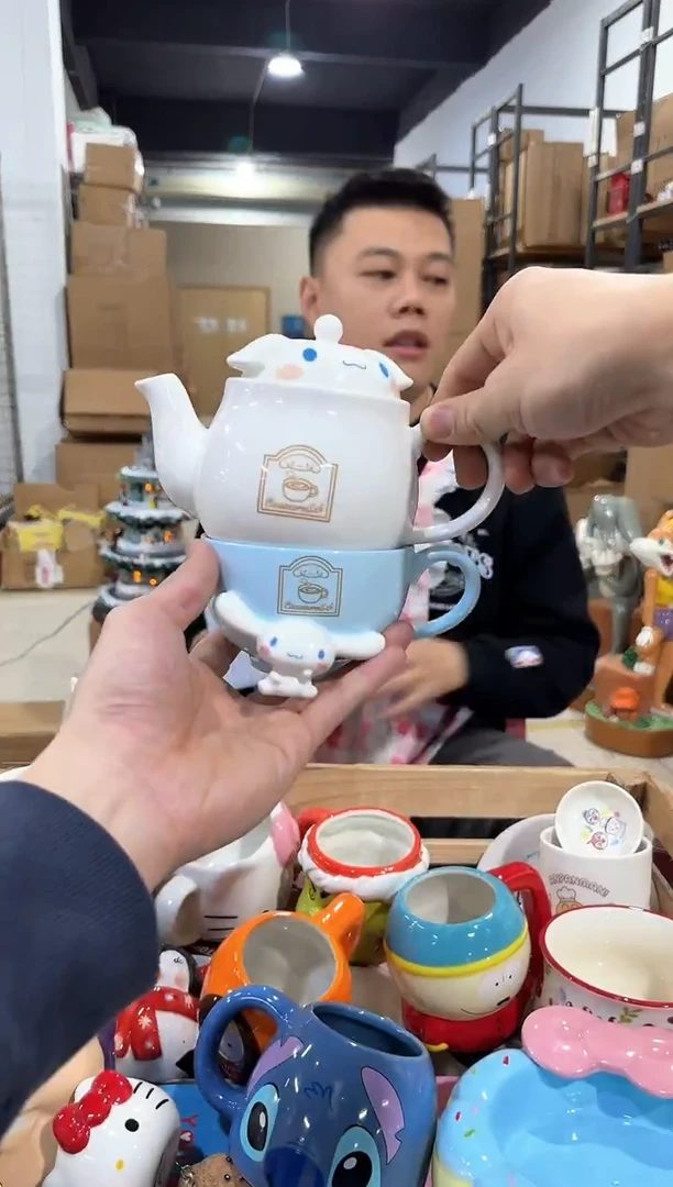 瓷片原盒玉桂狗一壶一杯