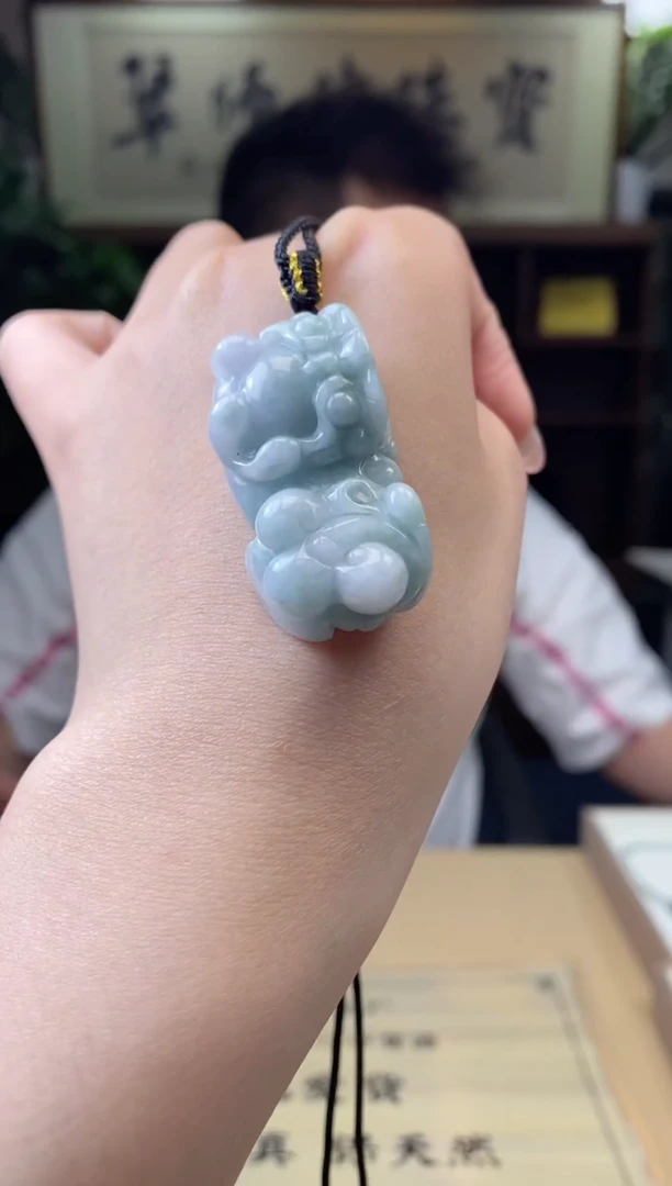 翡翠未镶嵌颈饰貔貅 多样性发一