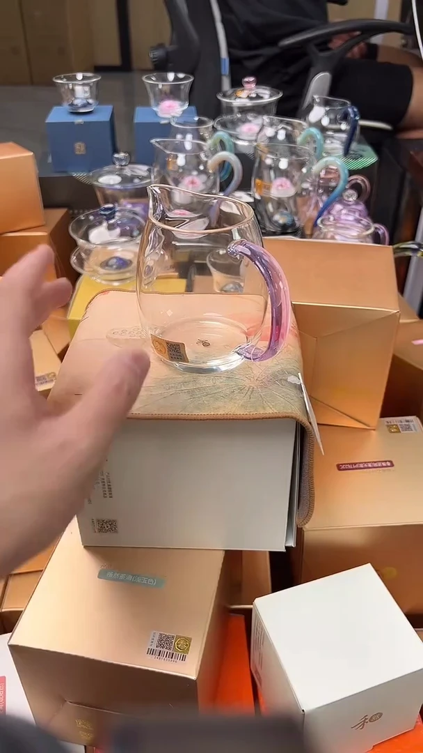 @@禾器晶彩澄然浅紫色+禾器茶巾荷花