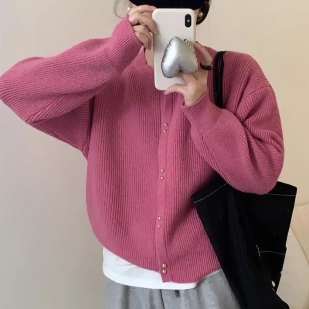 3675新款韩版软糯慵懒温柔风高级感小个子针织毛衣开衫外套