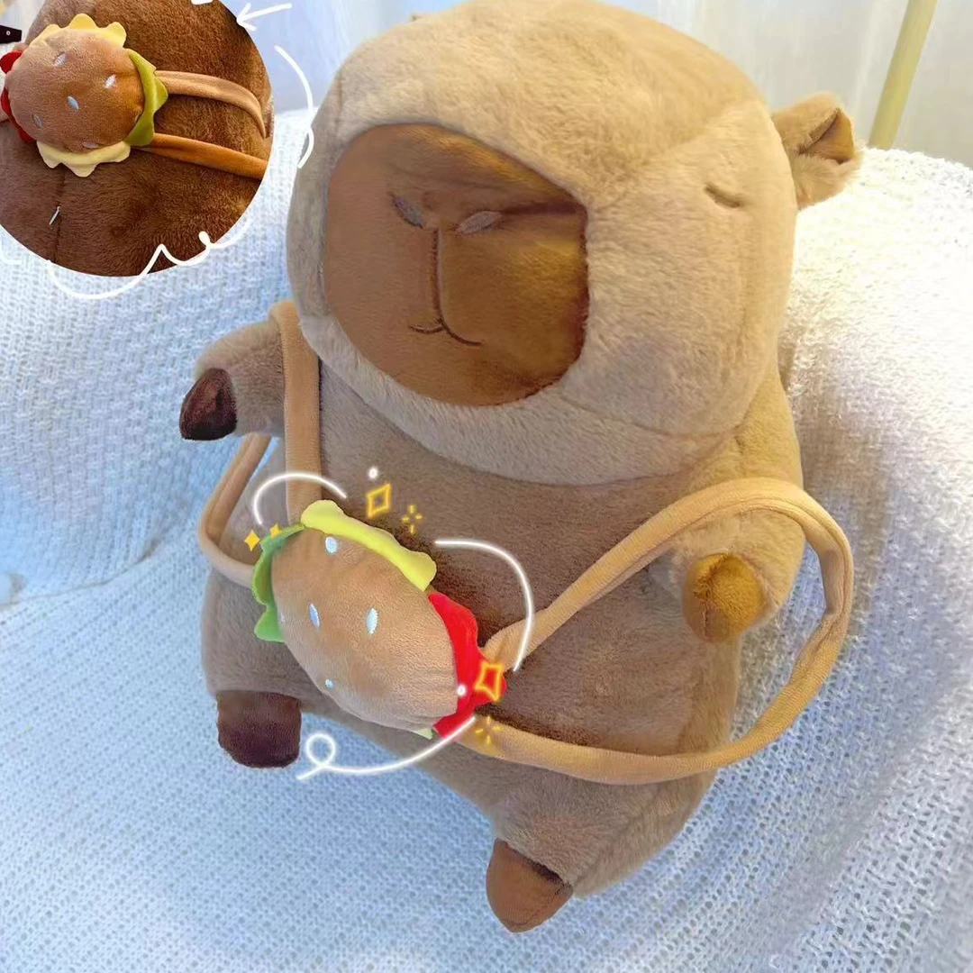 可爱汉堡卡皮巴拉一个40cm，手工测量误差3cm左右