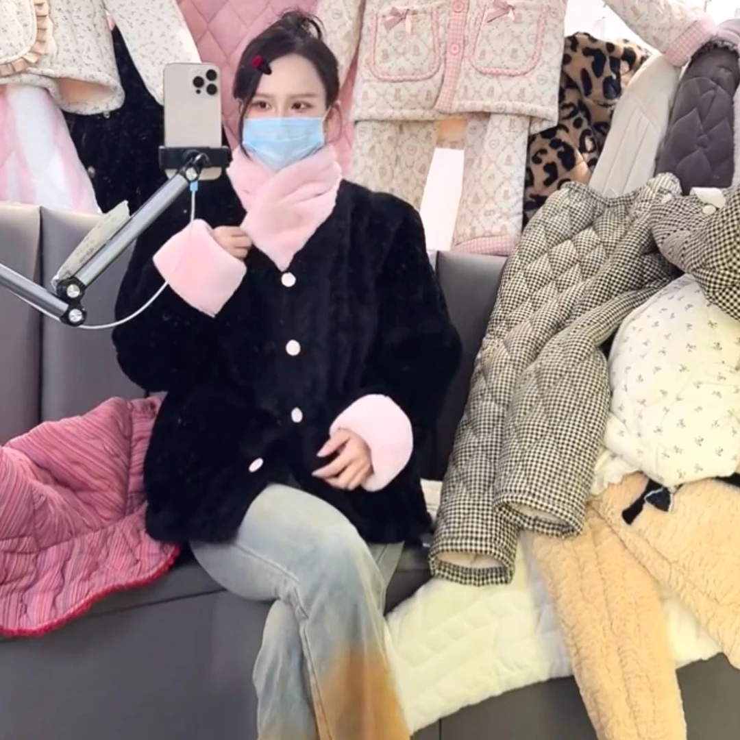 二小姐自留款【黑粉佳人】新年高定三层夹棉零下5度家居服睡衣加厚