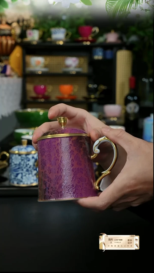 手工紫红盖杯，，，，，，，，，，