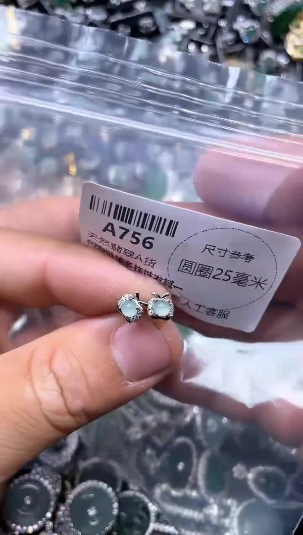 【闪购商品】翡翠颈饰未镶嵌A756耳钉