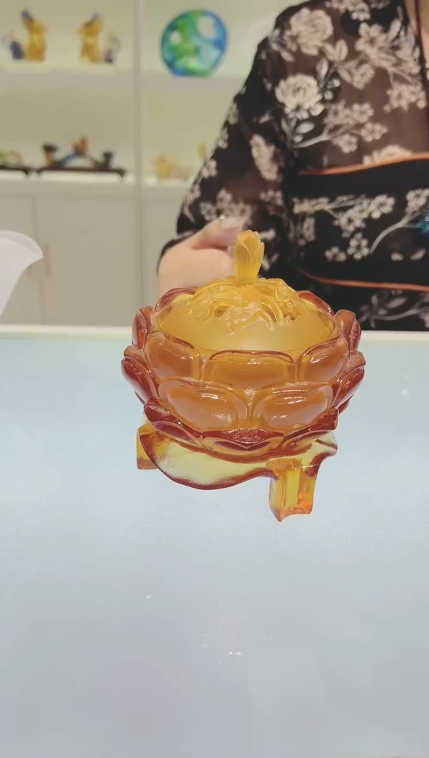 茶宠古法琉璃莲花香炉