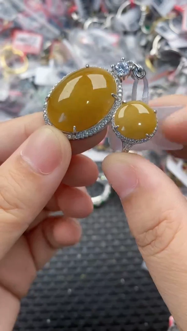 银S925镶嵌戒指翡翠111      6