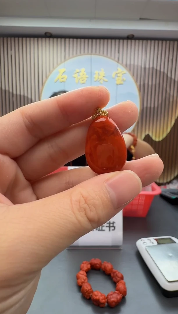 银S925镶嵌配饰南红玛瑙040ZB1119产品一个