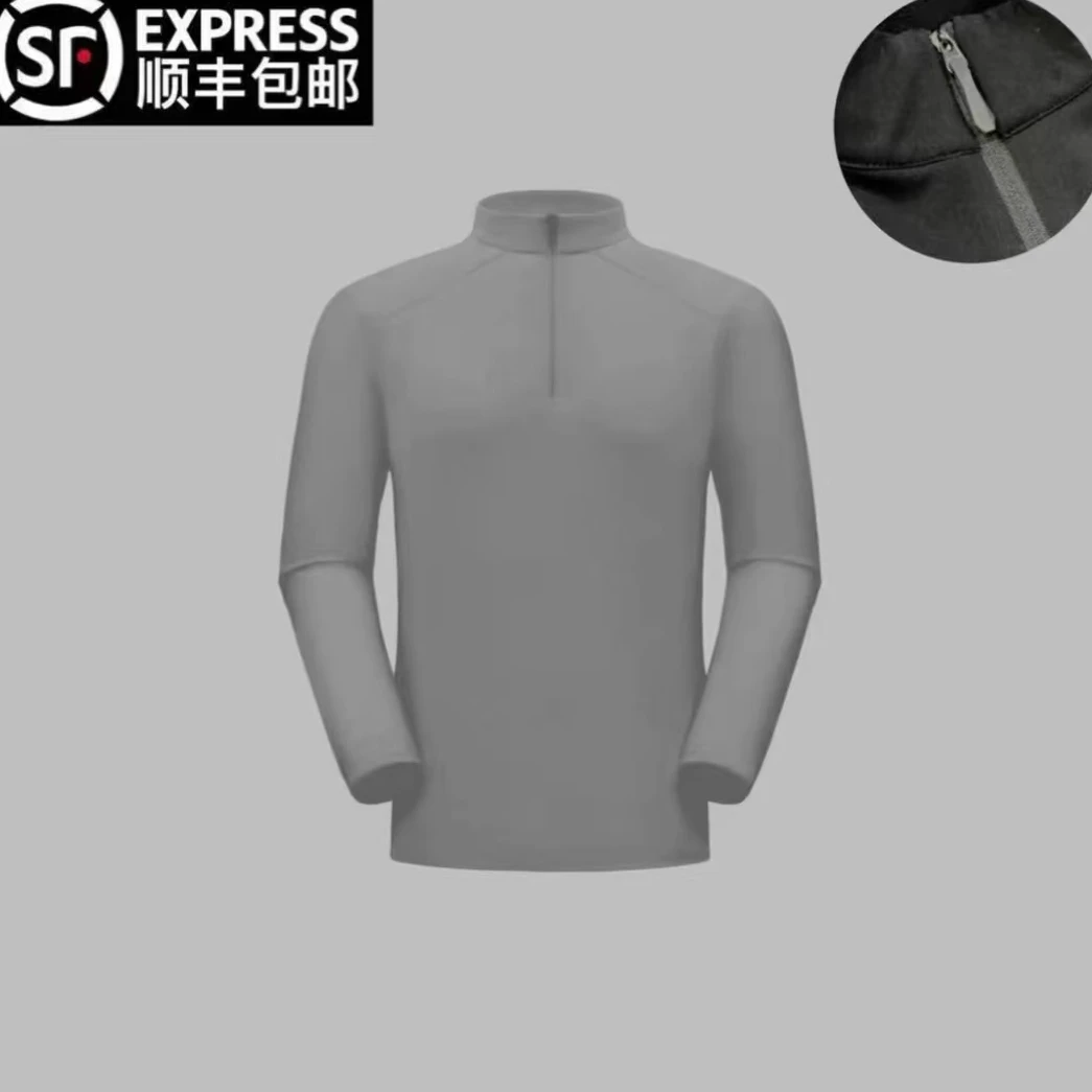 秋冬款 男女同款 加绒 拉绒 半高领 半拉链 长袖 T恤