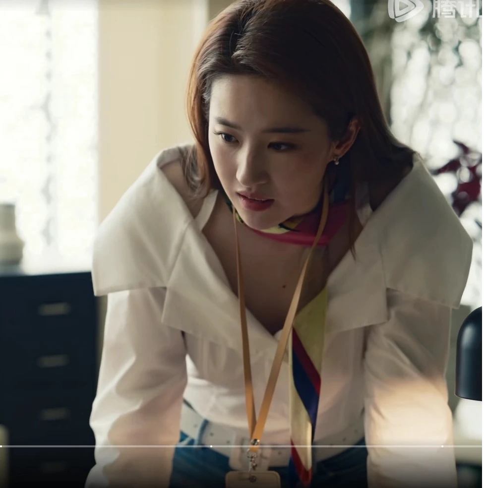 新款玫瑰的故事刘亦菲同款黄亦玫纯白衬衫精英范儿白领通勤百搭