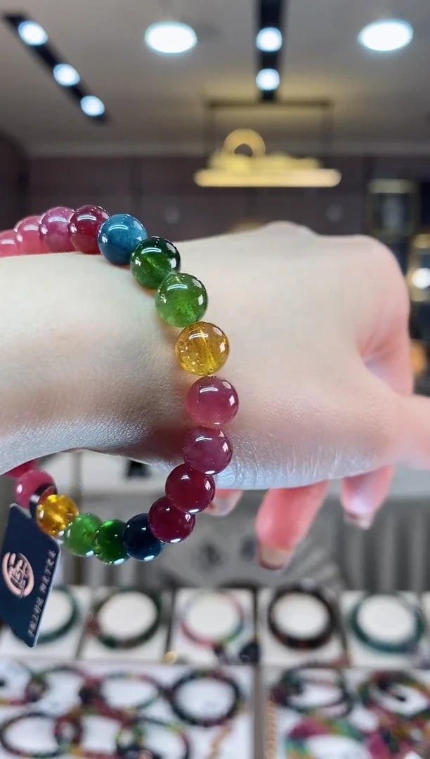 【闪购商品】碧玺单圈手串8mm+未镶嵌一物一证dan