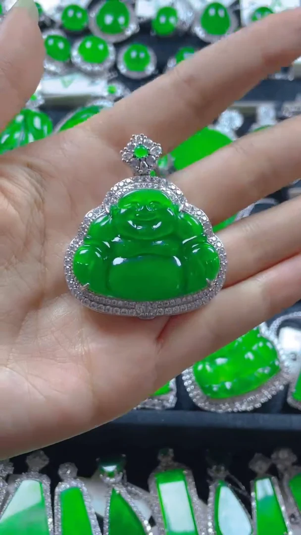 颈饰银S925镶嵌翡翠11