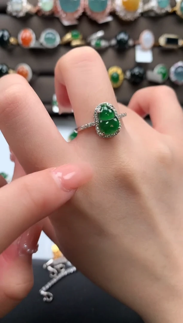 【闪购商品】翡翠戒指银S925镶嵌2141