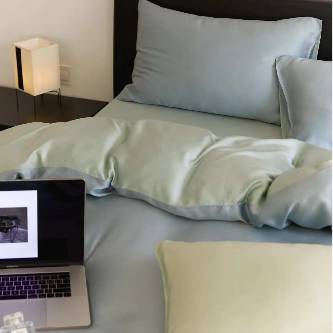 POCKET PIG/布袋猪【天空蓝-浅艾绿】兰精天丝轻奢四件套