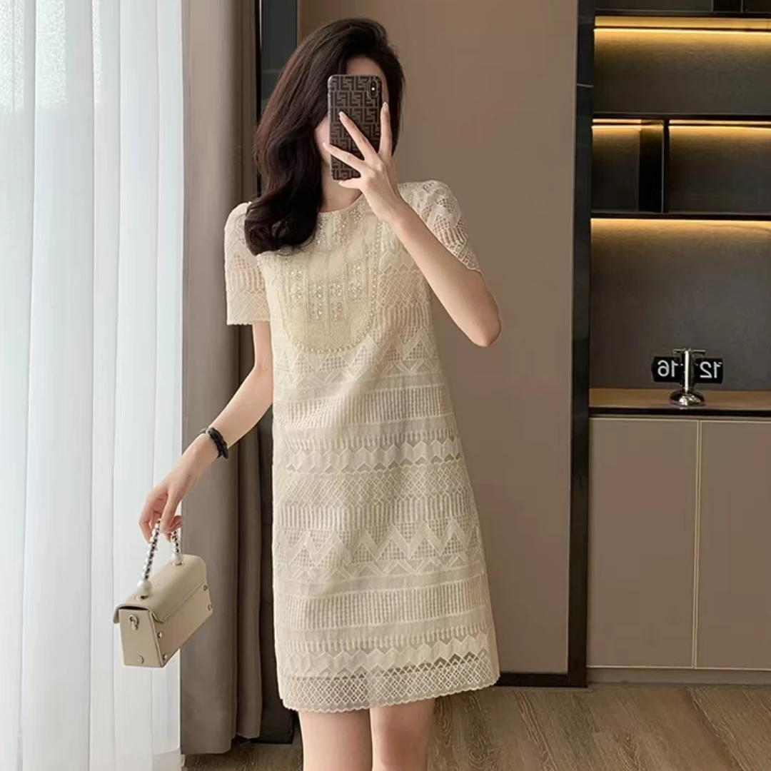 苏陌清夏季法式气质轻奢高贵上档次蕾丝连衣裙高端精致显瘦爆款裙