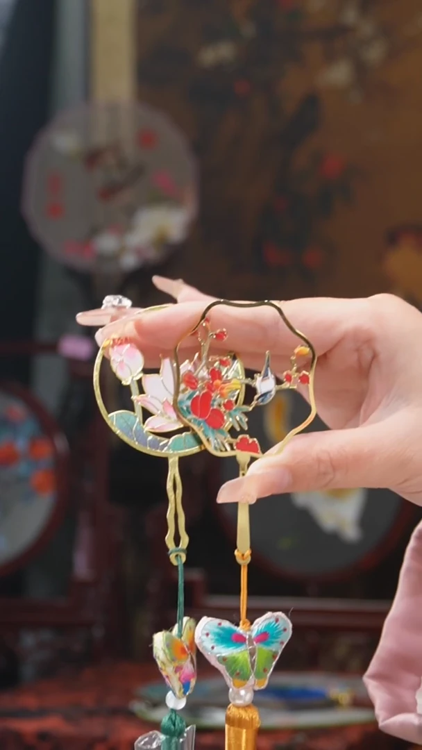 刺绣书签吊坠非遗