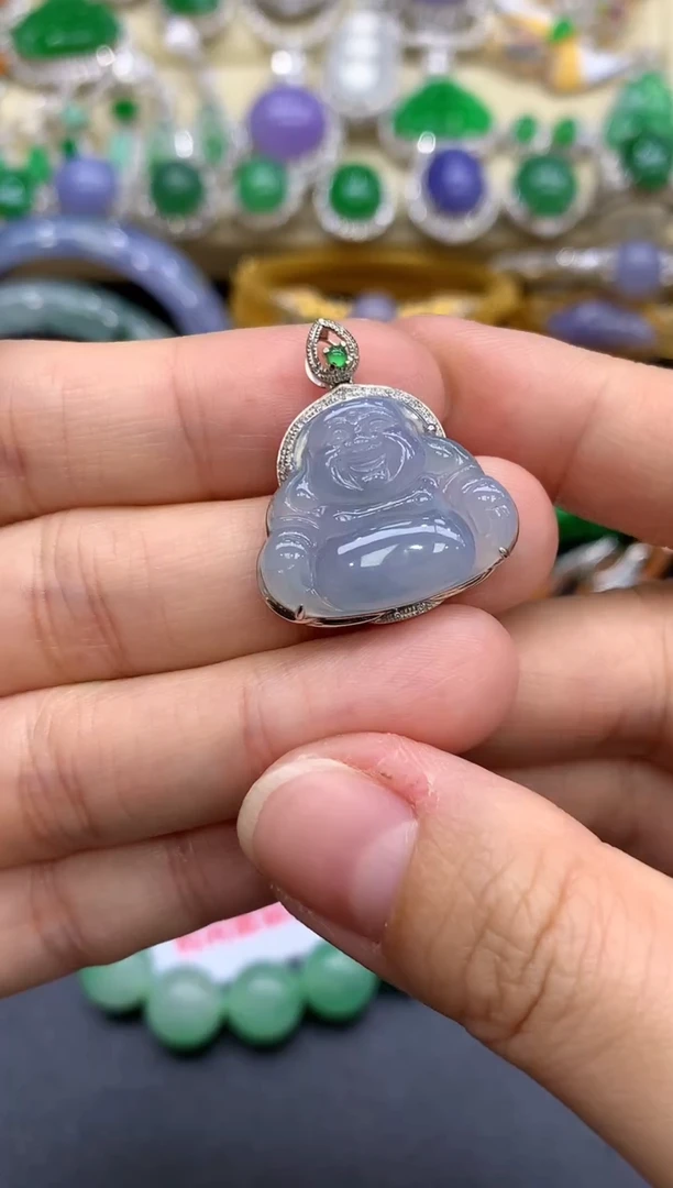 颈饰18K金镶嵌翡翠78-中国好珍宝