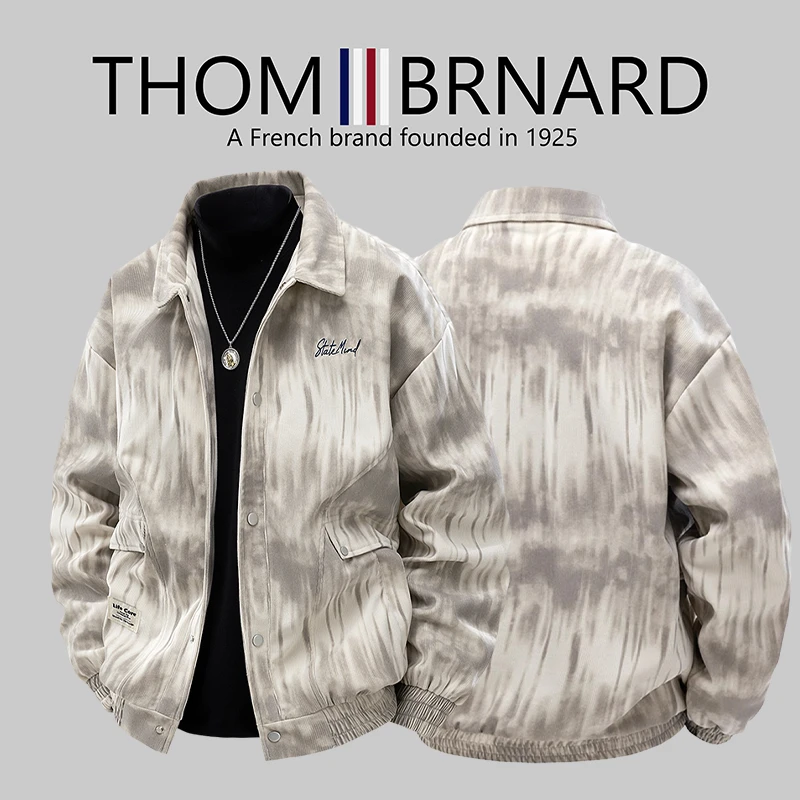 【品牌现货撤柜】THOM BRNARD男士雪尼尔翻领底特律短款夹克轻熟风