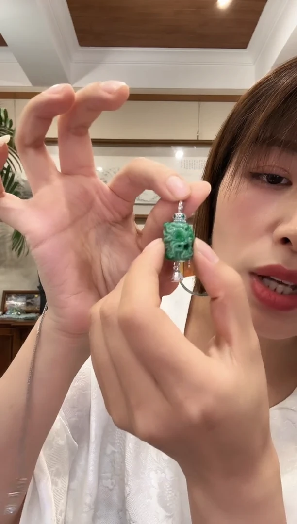 翡翠未镶嵌颈饰国风