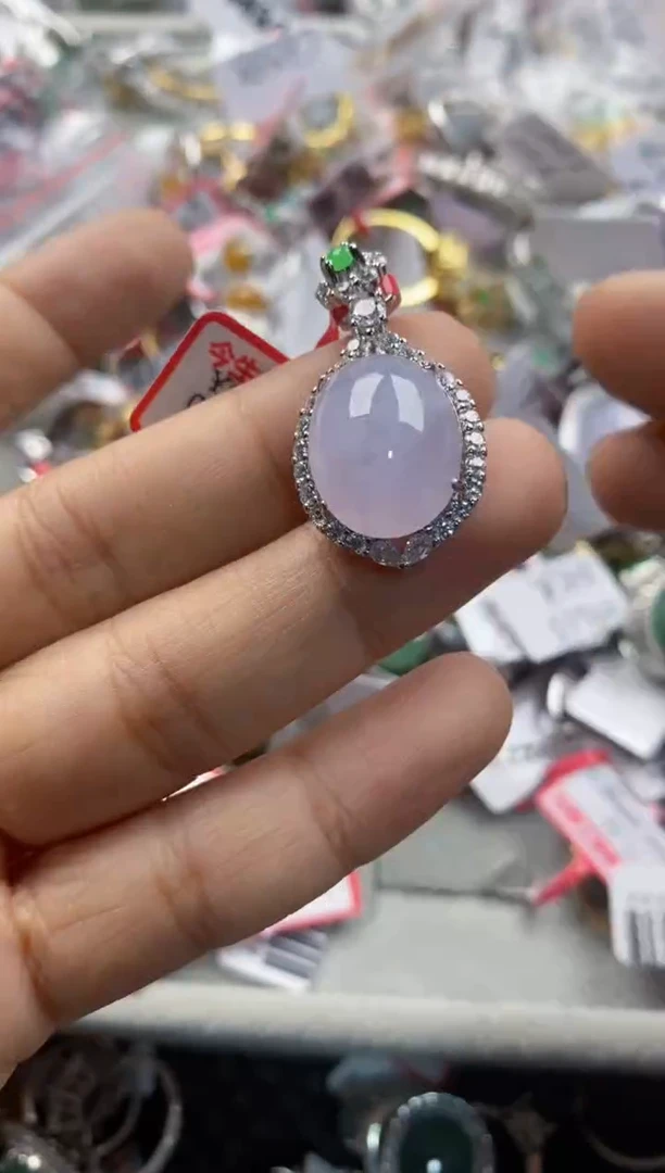 银S925镶嵌戒指翡翠444             4