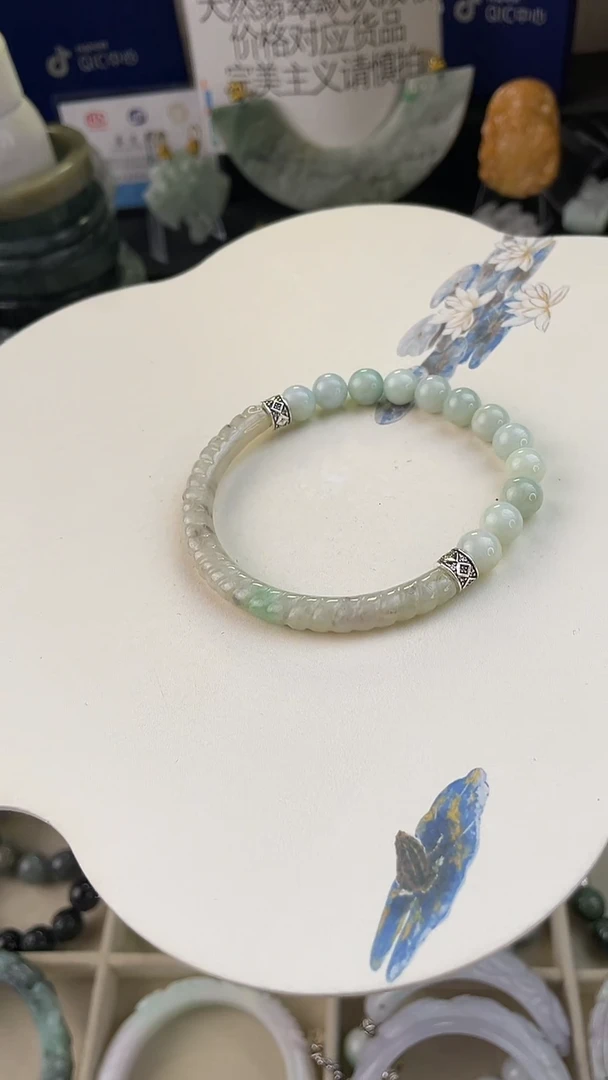 未镶嵌手链翡翠手工定制默认微瑕播介绍为准