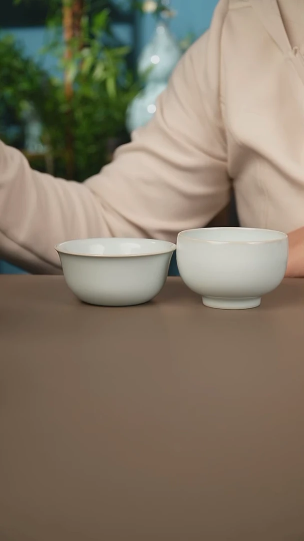 月白鸡缸杯罗汉杯二选一微暇