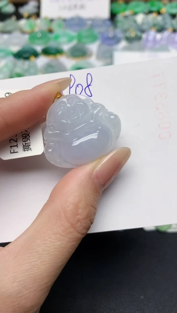 颈饰18K金镶嵌翡翠天然缅甸A货翡翠百元以上9元证书费自理