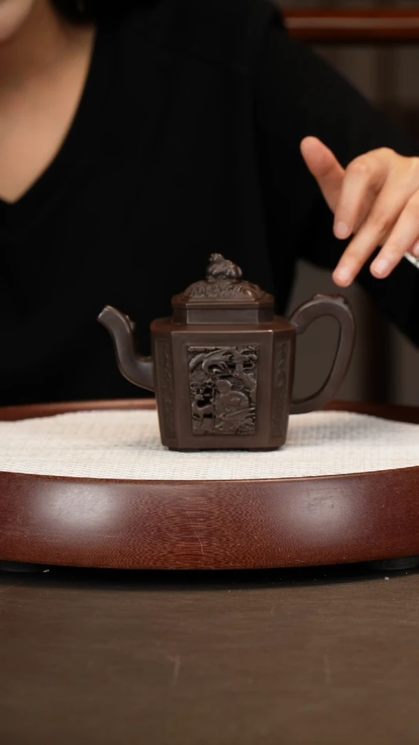 茶壶紫砂【吴顺华】八方镂空 300cc+办公杯