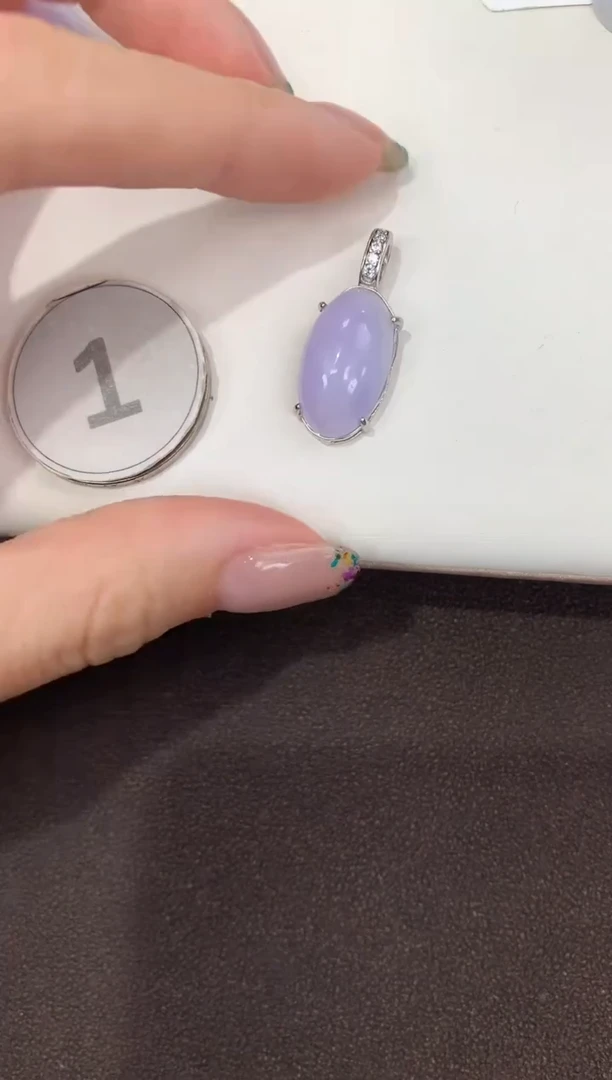 颈饰银S925镶嵌翡翠天然缅甸A货翡翠