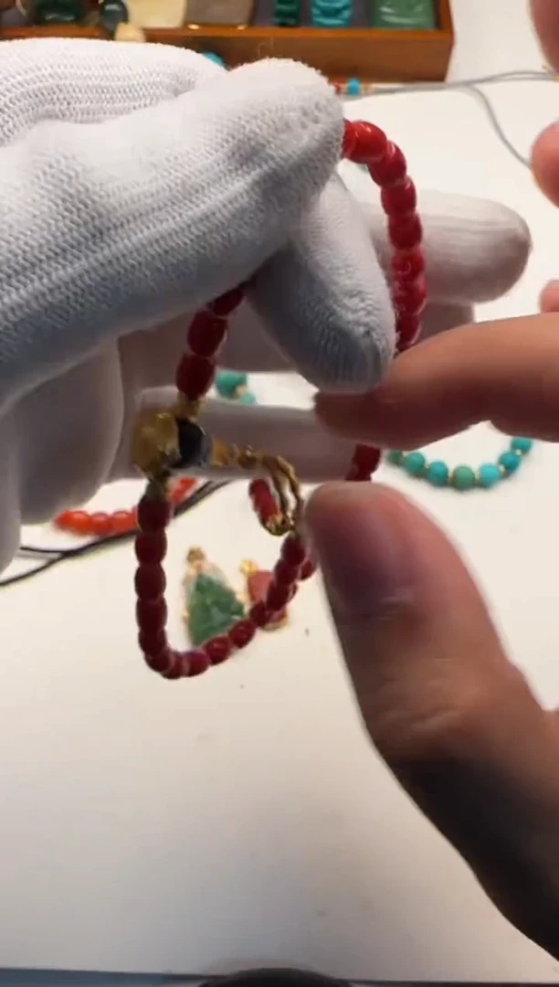 18K金镶嵌手串手串南红玛瑙萌**~手串手串