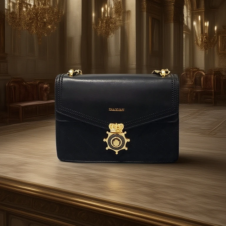 （港风时尚）时尚菱格链条手提包