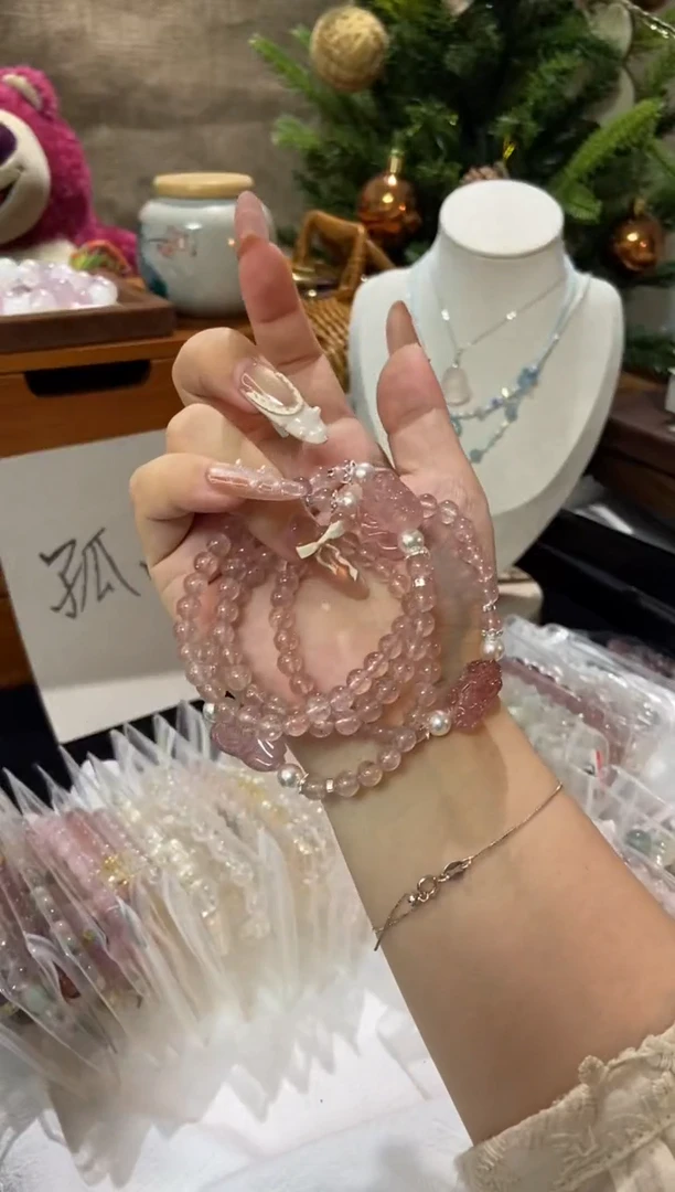 水晶手串未镶嵌孤品捡漏均匀瑕疵介意勿拍