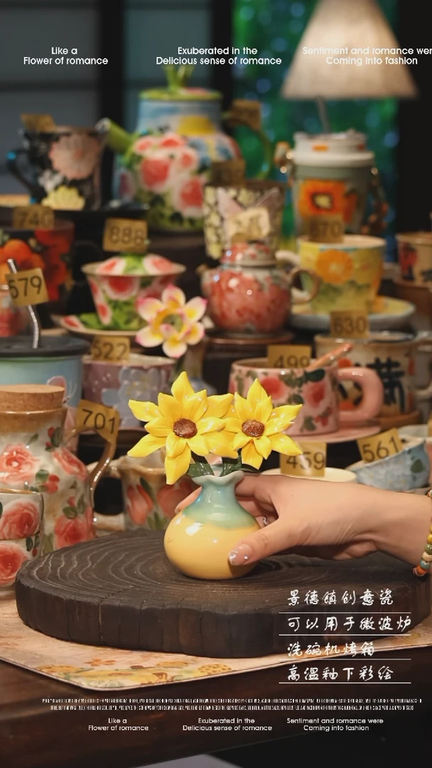 陶瓷景德镇高温釉下彩手工手绘款式