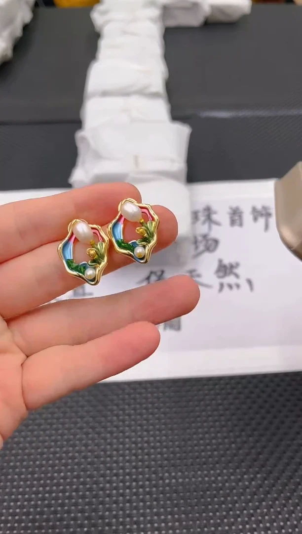 未镶嵌淡水珍珠耳饰ed1170