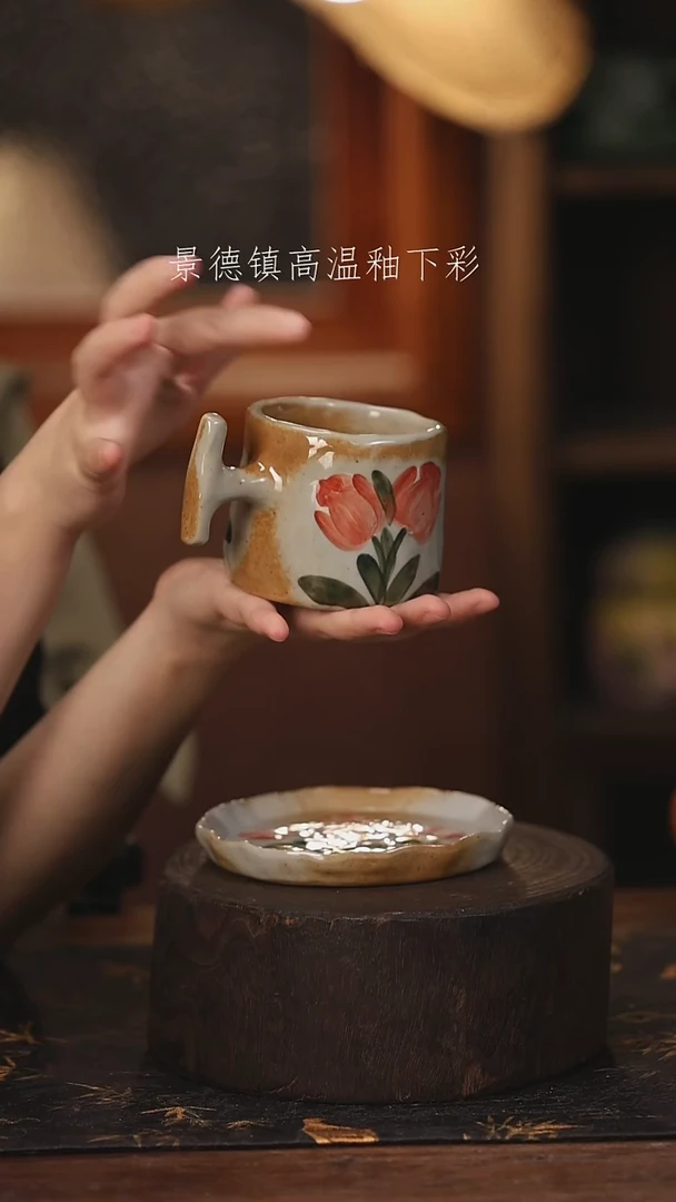 陶瓷景德镇高温釉下手绘陶瓷@L003@