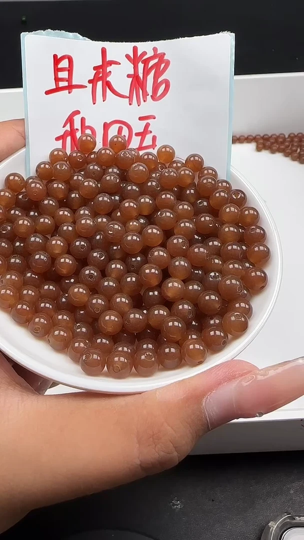 未镶嵌和田玉珠宝半成品糖玉圆珠N205卡6mm散珠30颗