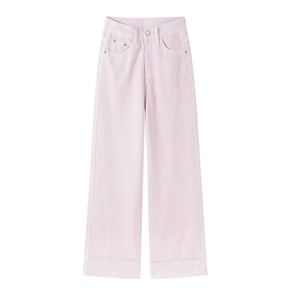 75086【裤长92】九分阔腿牛仔裤女夏季新款宽松不吸腿直筒裤子