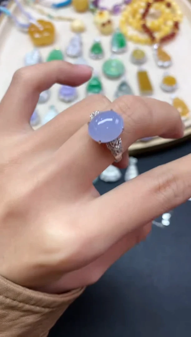 【闪购商品】翡翠戒指18K金镶嵌戒指A493|5980