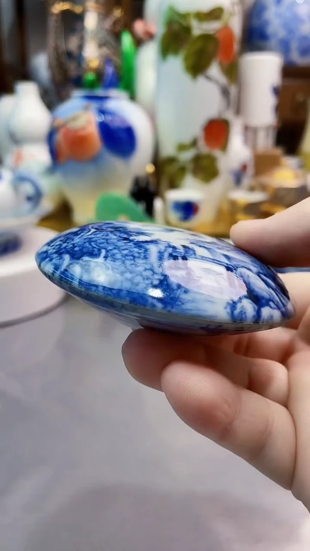 瓷片日产青花香盒