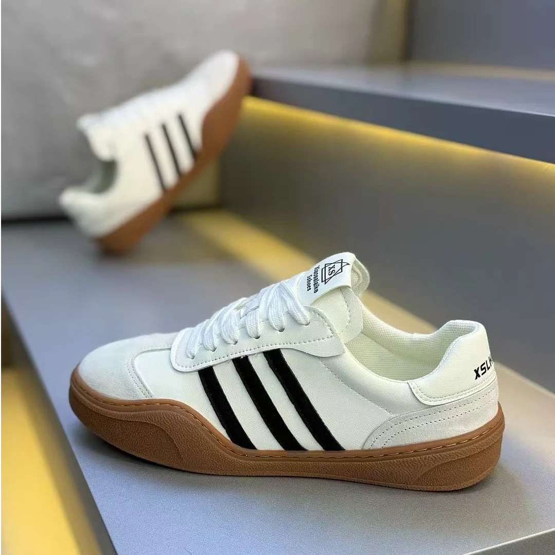 鞋子男款爆款2025新款秋季平跟休闲板鞋男百搭复古痞帅潮鞋透气