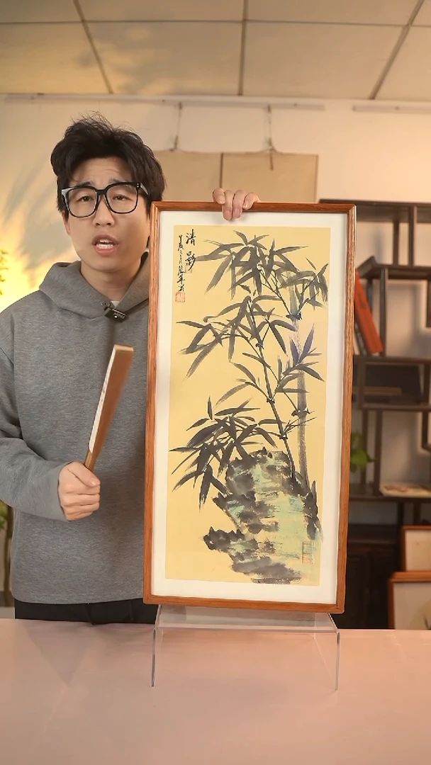 【闪购商品】书法张丽华 花鸟墨竹1 66*33 hk