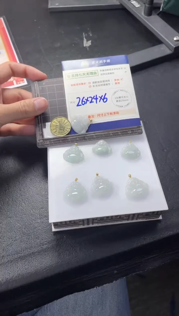 【闪购商品】翡翠挂件18K金镶嵌佛公50配绳/多样性发其一ZBCP