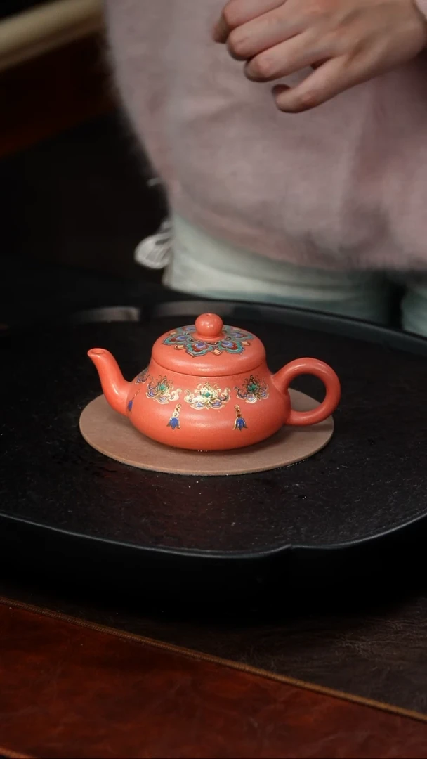茶壶紫砂君德19 豆红段