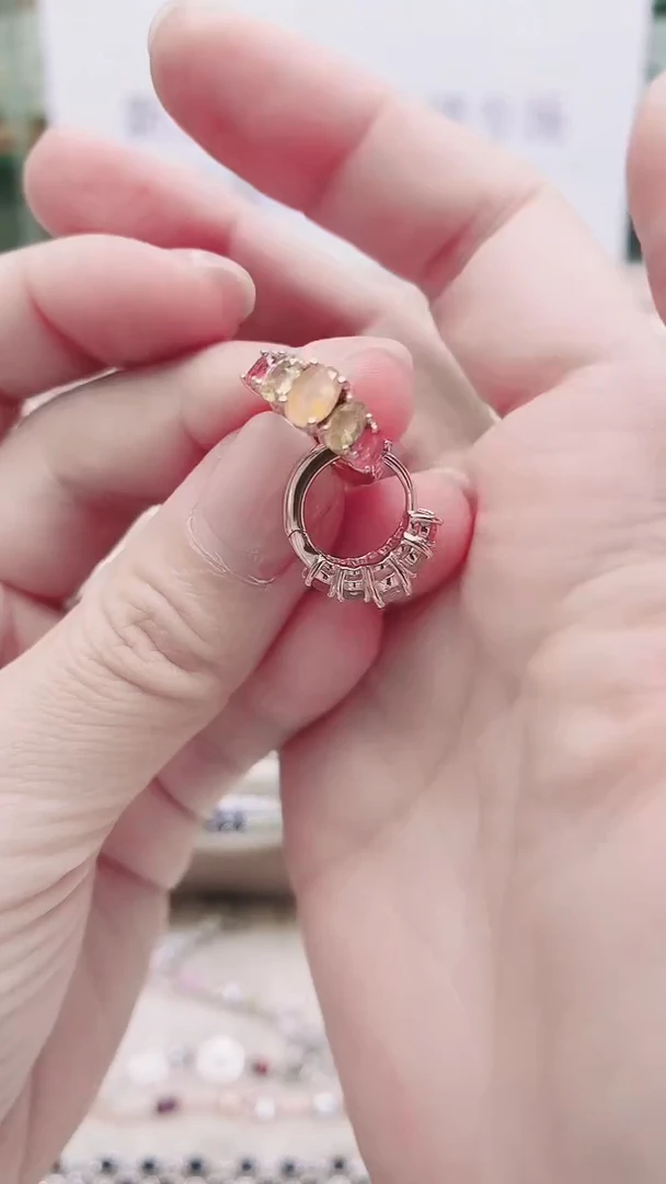 银S925镶嵌耳饰碧玺047ZB1128产品一个（多样性）