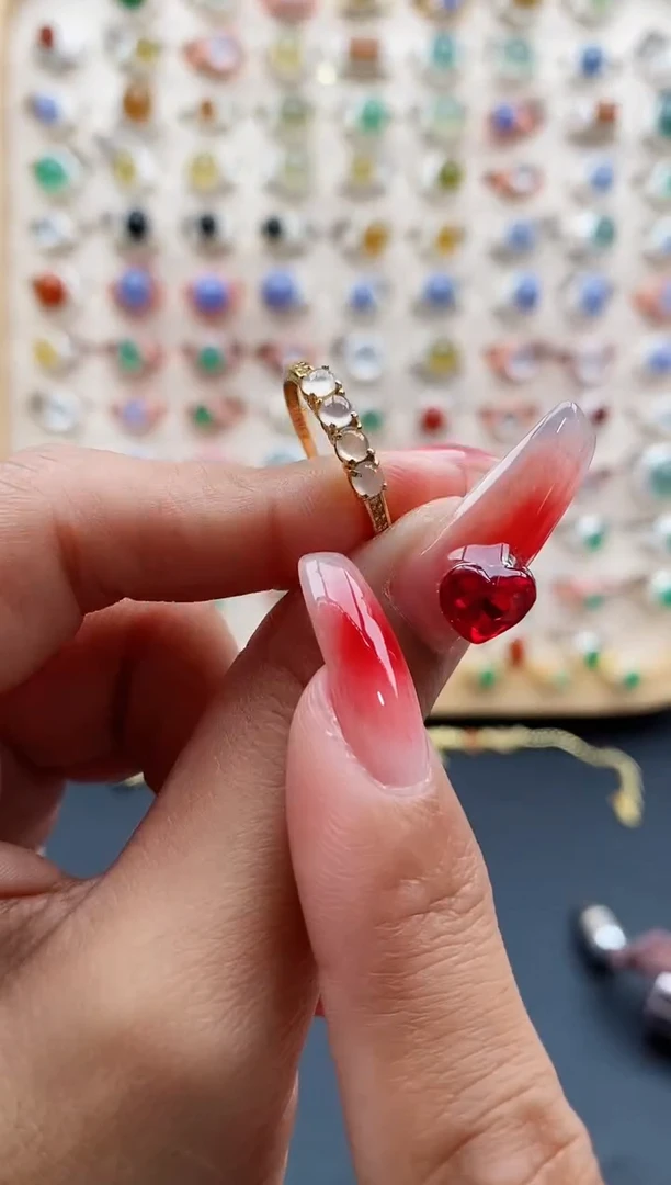 【闪购商品】翡翠戒指银S925镶嵌缅甸天然A货翡翠111 8+10