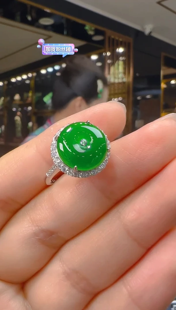 翡翠戒指银S925镶嵌032(多样性发货发其一)