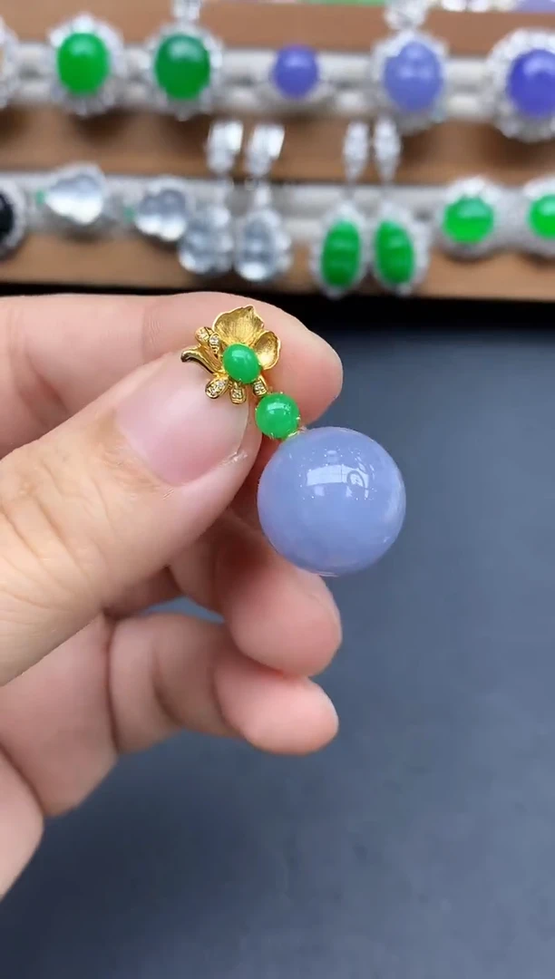 颈饰18K金镶嵌翡翠507-中国好珍宝