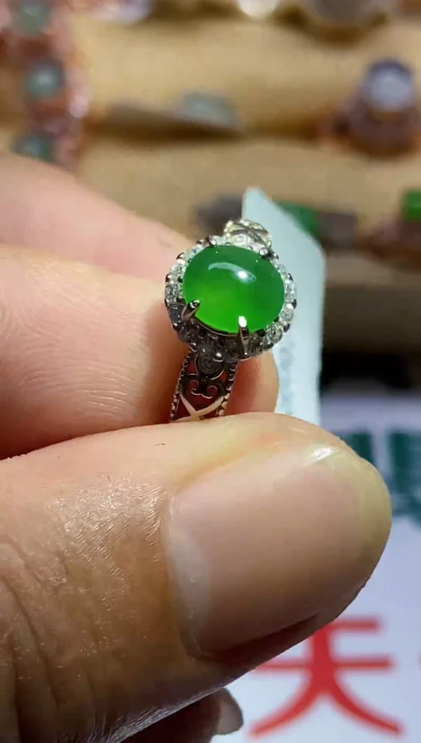 【闪购商品】翡翠戒指银S925镶嵌0000