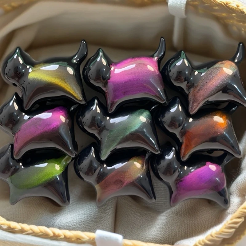 高品质[猫眼]飘漆猫手工木质桌面摆件休闲小奶猫傲娇可爱小摆件