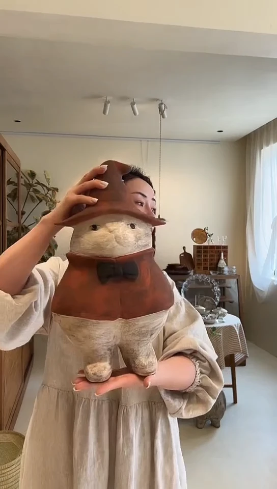 摆件00000000002321陶猫立