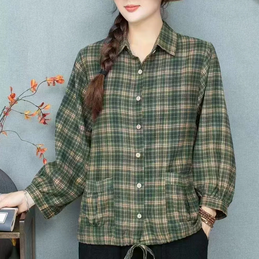 C130妈妈春装上衣洋气女士气质衬衫中年女休闲长袖士衬衣宽松